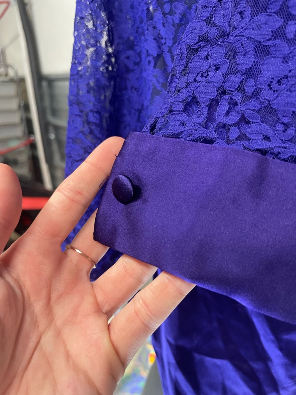 Vintage 1990s Victoria’s Secret Deep Purple Lace Satin Trim Sheer Robe Top - Picture 6 of 13